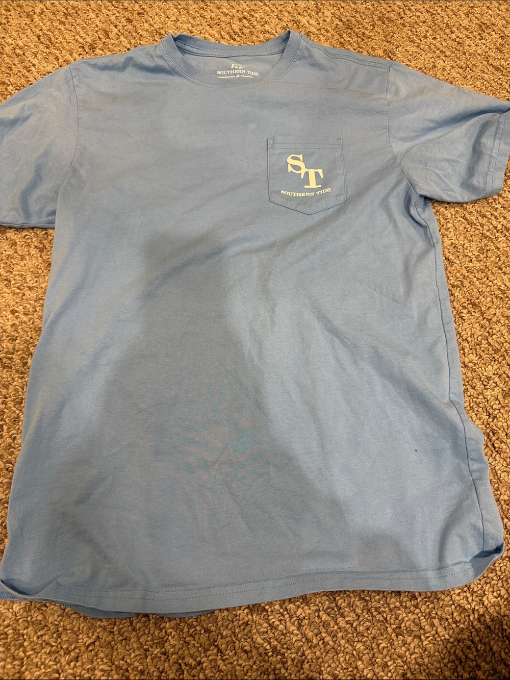 Southern Tide Light Blue Pocket Tee with ST Chest Logo
